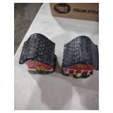 Red Ceramic Cottage Salt and Pepper Shakers