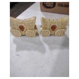 Ceramic Covered Wagon Salt and Pepper Shakers