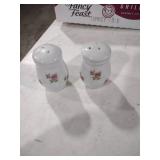 Pink Rose Pattern Porcelain Salt and Pepper Shakers