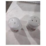 Pink Rose Pattern Porcelain Salt and Pepper Shakers
