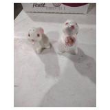White Ceramic Bunny Salt and Pepper Shakers