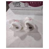 White Ceramic Bunny Salt and Pepper Shakers