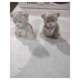 White Ceramic Bear Salt and Pepper Shakers