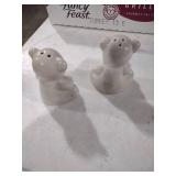 White Ceramic Bear Salt and Pepper Shakers