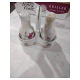 Japanese Porcelain Floral Salt and Pepper Shakers