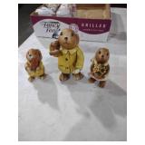 Decorative Brown Bunny Figurine Set