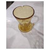 Amber Glass Creamer with Clear Handle