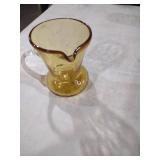 Amber Glass Creamer with Clear Handle