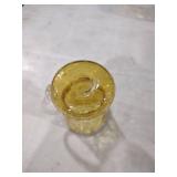 Amber Glass Creamer with Clear Handle