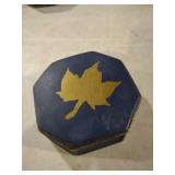 Navy Blue Octagonal Box with Gold Maple Leaf