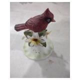 Cardinal Bird Bell with Floral Design