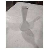 Frosted Glass Bud Vase with Pink Rose Design