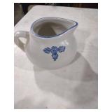 White Porcelain Creamer with Blue Floral Design