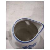 White Porcelain Creamer with Blue Floral Design