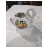 Decorative White Porcelain Swan Creamer with Fruit Design