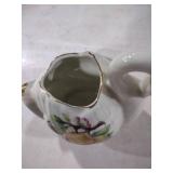 Decorative White Porcelain Swan Creamer with Fruit Design