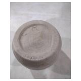 Handcrafted Gray Pottery Vase with Black Band