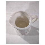 White Porcelain Creamer with Embossed Design