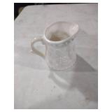 White Porcelain Creamer with Embossed Design