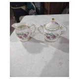 Floral Porcelain Cream and Sugar Set