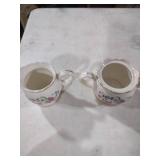 Floral Porcelain Cream and Sugar Set