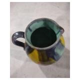 Handmade Ceramic Pitcher with Multi-Color Glaze
