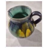 Handmade Ceramic Pitcher with Multi-Color Glaze