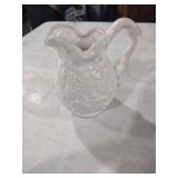 White Milk Glass Creamer with Embossed Design