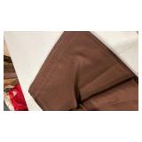 56 wide 80 too long, three panels brown shears curtains