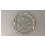 Clear Glass Floral Pattern Dessert Plate 8 inch