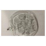 Clear Glass Floral Pattern Dessert Plate 8 inch