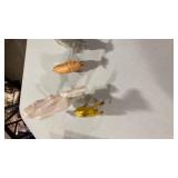 Assorted plastic animals, horses, and cows