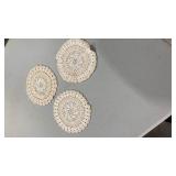 Hand Crocheted Cotton Lace Doilies Set