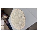 White Crocheted Cotton doily 15 inches