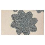 Gray Floral Crochet Lace Table Runner