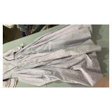 White Patterned Cotton Prairie Dress with Purple Trim small size