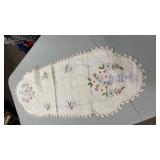 Hand Embroidered Linen table runner with isFloral Design