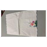 Hand Embroidered Floral Linen Napkin 21 x 14