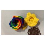 Handmade Rainbow and Yellow Crochethats