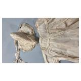 Victorian Era Cotton Christening Gown with Bonnet
