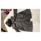 Victorian Era Black Silk Dress with Lace Trim