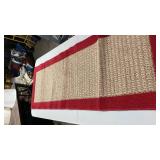 Red and Beige Textured Area Rug