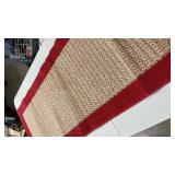 Red and Beige Textured Area Rug