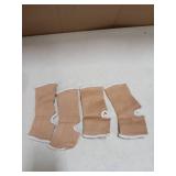 Haysandy 4 Pieces/ 2 Pair Kids Ankle Support Brace Elastic Kids Compression Socks Knitted Ankle Sleeve for Jogging Running Fitness(Beige,5-10 Years)