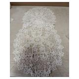 Oval Lace Placemats for Dining Table,Delicate Floret Embroidered Lace Doilies vase mat for Christmas Daily Use, Washable (White Oval 11.8" x 17.6") 2 pack