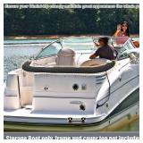 X AUTOHAUX Bimini Top Storage Boot Cover Waterproof Boat Bimini Storage Bag 600D Polyester Canvas Sun Resist Black 73"-78" Width Universal for 3 Bow 4 Bow