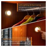STAR-SPANGLED 4 Pack 2.8 Push Tap Lights, Stick on Touch Puck Lights AAA Battery Operated, LED Sticky Button Lamps for Classroom, Kitchen, Under Cabinet, Closet (Golden, Warm White)