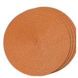 FunWheat Round Braided Placemats Set of 4 Place Mats for Dining Tables Woven Washable Non-Slip Table mats Small 13 inch for Fall Decor(S Dark Orange, 4pcs)