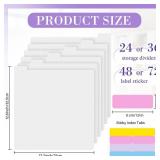 Qilery 36 Pcs Scrapbook Paper Storage with 48/72 Sticky Index Tabs 12 x 12 Paper Storage Organizer Dividers with Tabs for Vinyl Cardstock File Photo