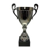 Express Medals 12 Inch Bright Metal Silver Color Trophy Cup - Event, Sport Tournaments, Competitions, Recognition Gift or Award, 12 Inches Tall x 7 Inches Wide at The Handles. AMC321